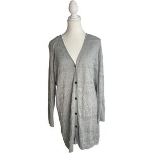Roxy Long Cardigan Duster Sweater Gray